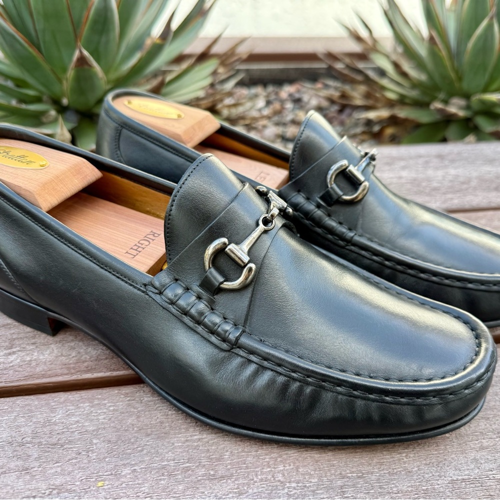Beckett Simonon Black Leather Slip-On Loafers